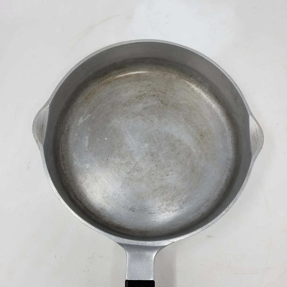Griswold Aristocraft Ware A1206 Cast Aluminum‎ Skillet Wood Handle Vintage MCM